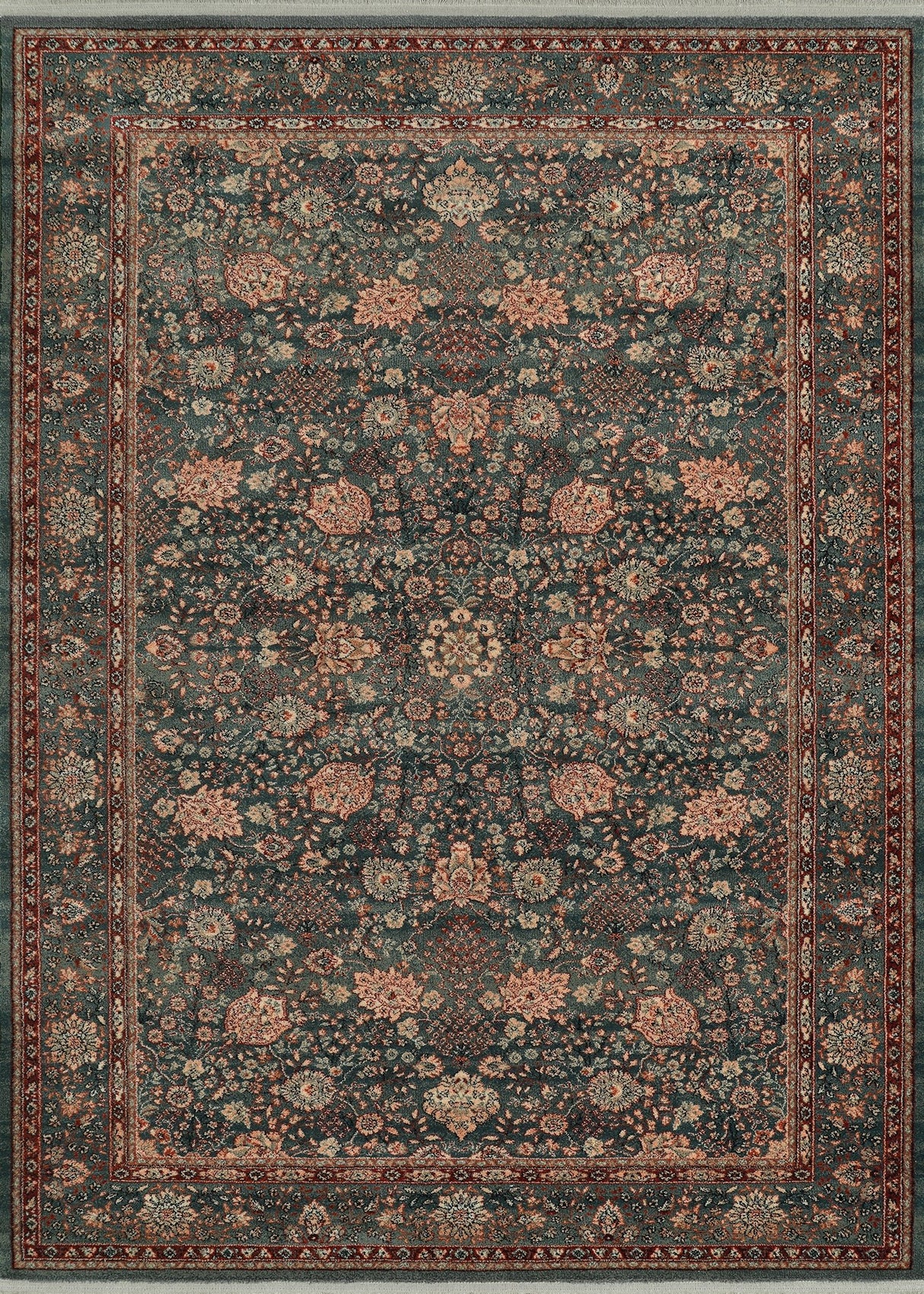 Couristan Kashimar Floral Vase 0614/4365 Sage Rug - Couristan - 06144365046069t