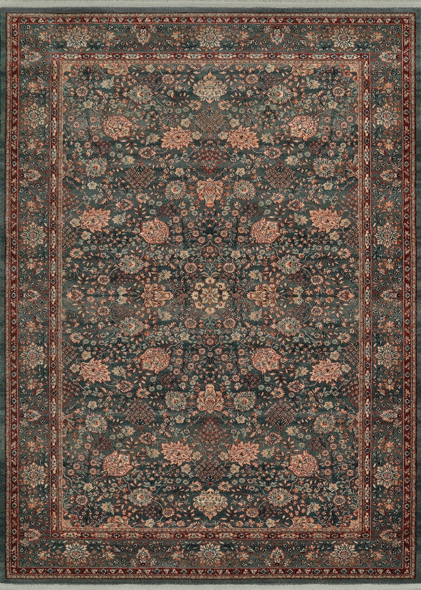 Couristan Kashimar Floral Vase 0614/4365 Sage Rug - Couristan - 06144365046069t