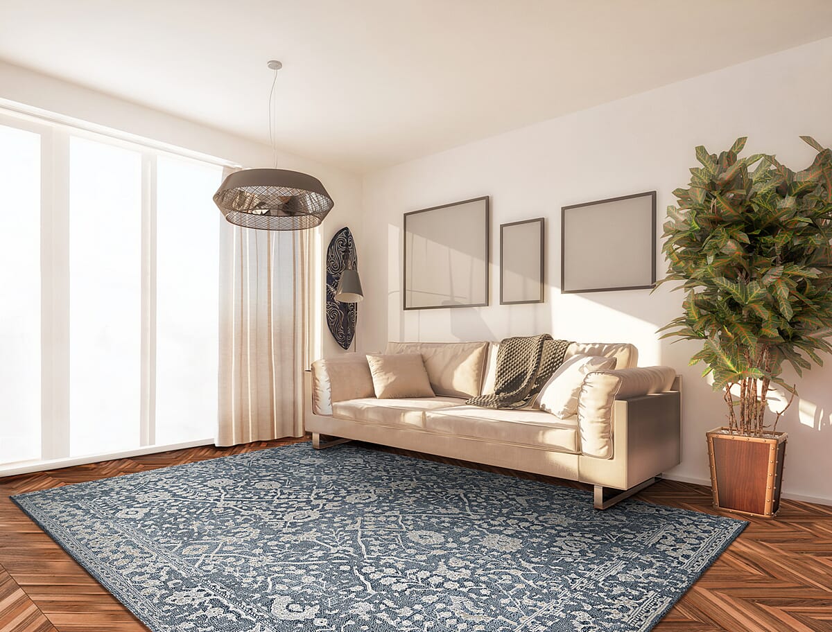 Couristan Marina Lillian 8974/0535 Slate Blue / Oyster Rugs.