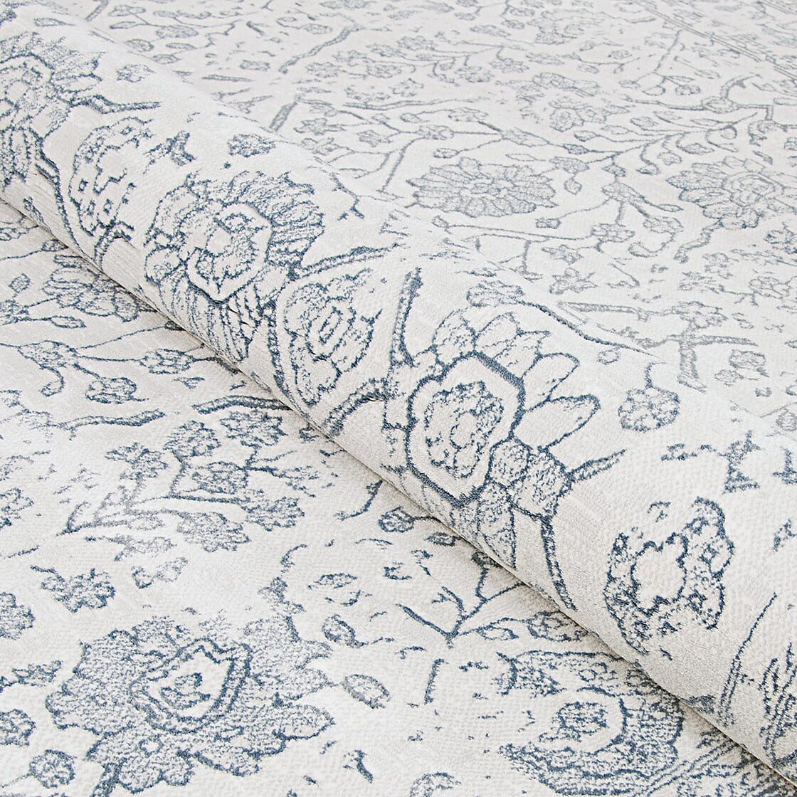 Couristan Marina Lillian 8974/0567 Oyster / Slate Blue Rugs.