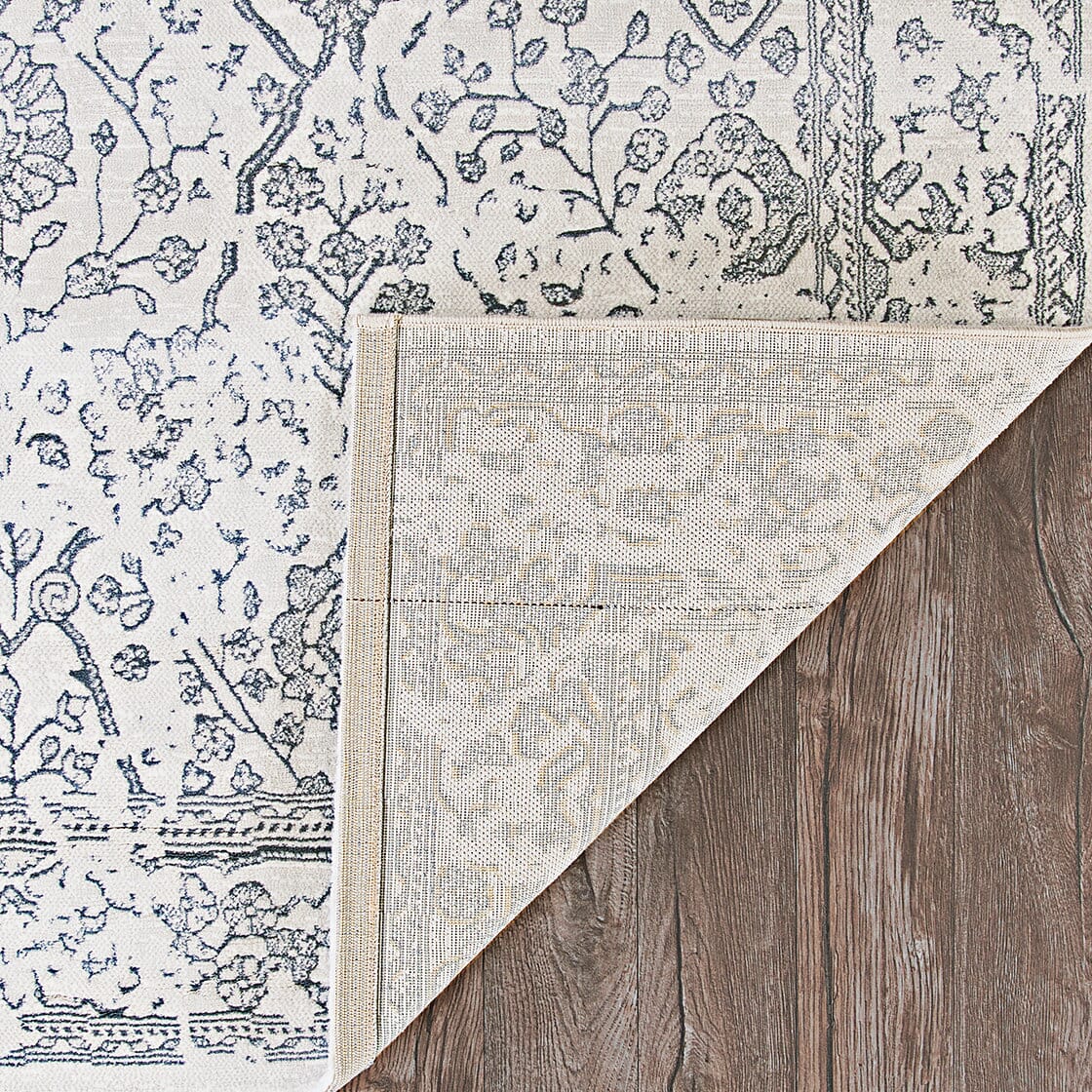 Couristan Marina Lillian 8974/0567 Oyster / Slate Blue Rugs.