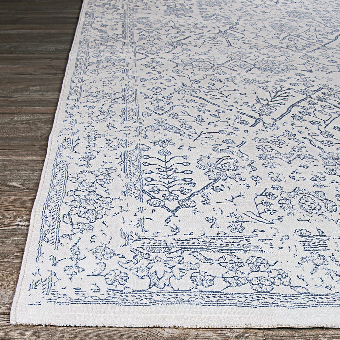 Couristan Marina Lillian 8974/0567 Oyster / Slate Blue Rugs.