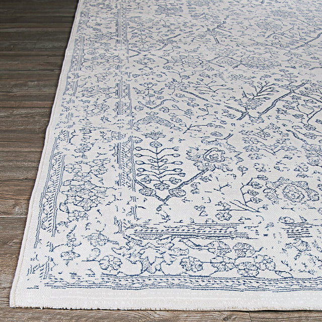 Couristan Marina Lillian 8974/0567 Oyster / Slate Blue Rugs.