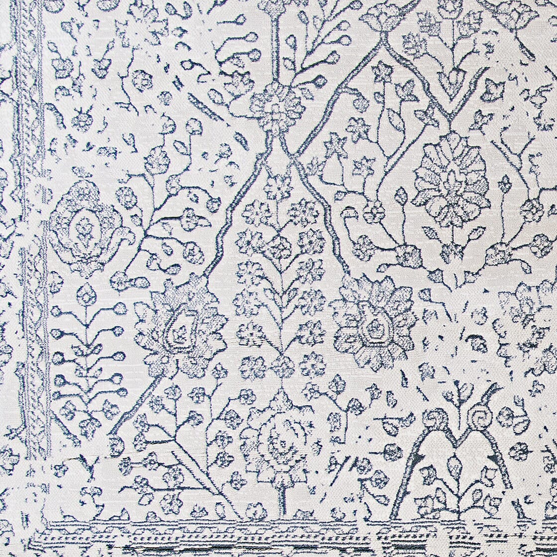 Couristan Marina Lillian 8974/0567 Oyster / Slate Blue Rugs.