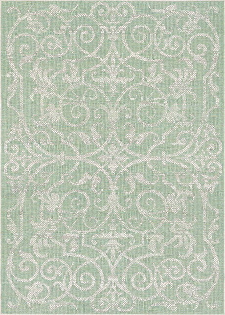 Couristan Monaco Summer Quay 2106/3136 Ivory / Lt Green Rugs.