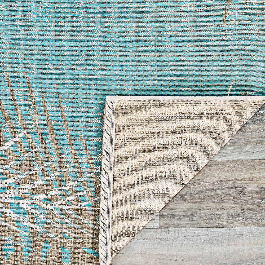 Couristan Monaco Tropical Palms 2429/3134 Aqua Rugs.