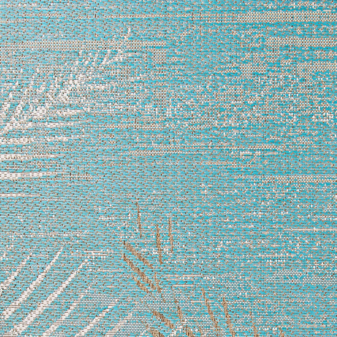 Couristan Monaco Tropical Palms 2429/3134 Aqua Rugs.