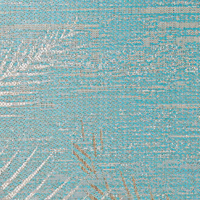 Couristan Monaco Tropical Palms 2429/3134 Aqua Rugs.