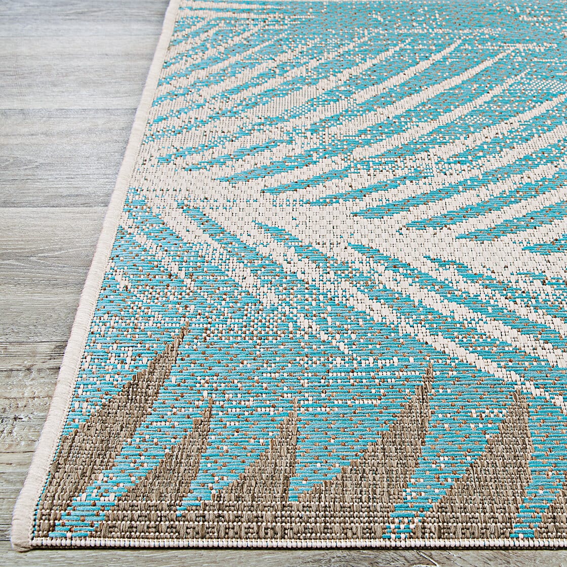 Couristan Monaco Tropical Palms 2429/3134 Aqua Rugs.
