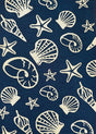 Couristan Outdoor Escape Cardita Shells 7334/0313 Navy / Ivory Rugs.