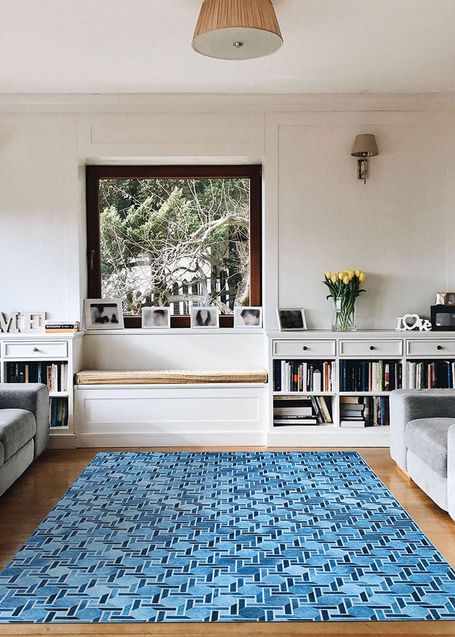 Couristan Prairie Solstice 3095/9292 Marine Blue Rug.