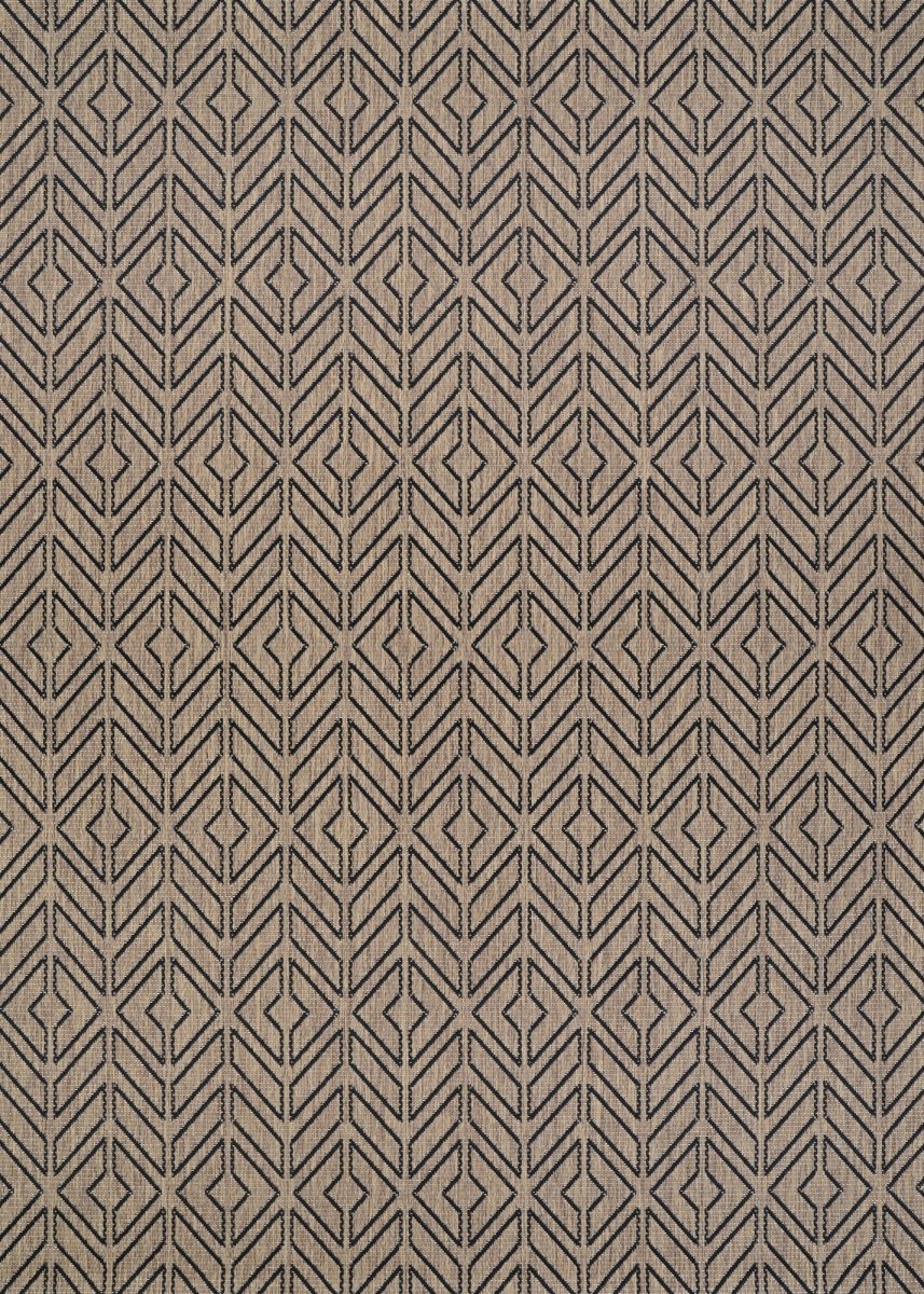 Couristan Recife Cabana Tile 1318/2550 Driftwood/Black Rug.