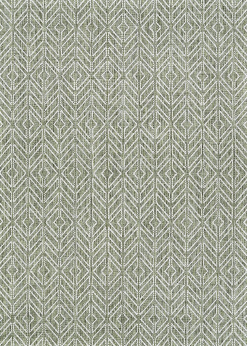 Couristan Recife Cabana Tile 1318/4412 Sage Leaf/Ivory Rug.
