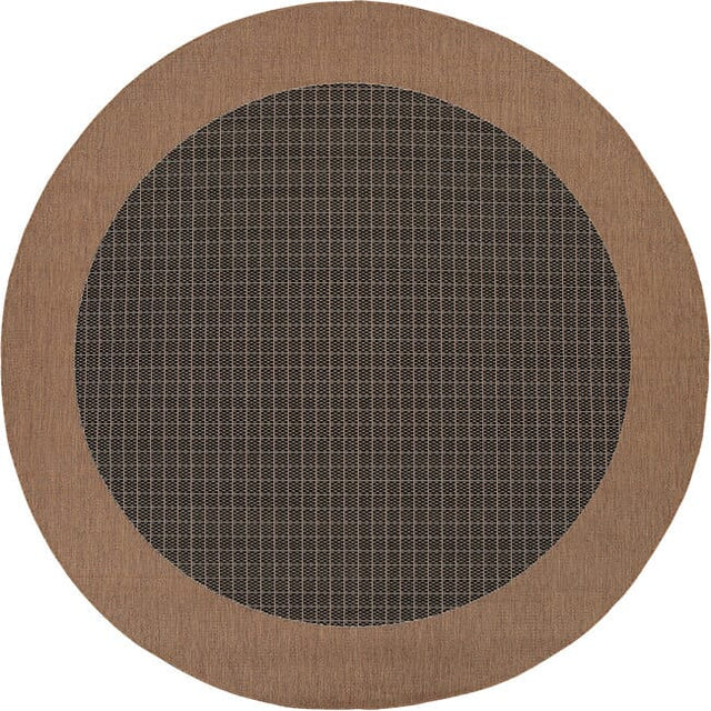 Couristan Recife Checkered Field 1005/2000 Black / Cocoa Rugs.