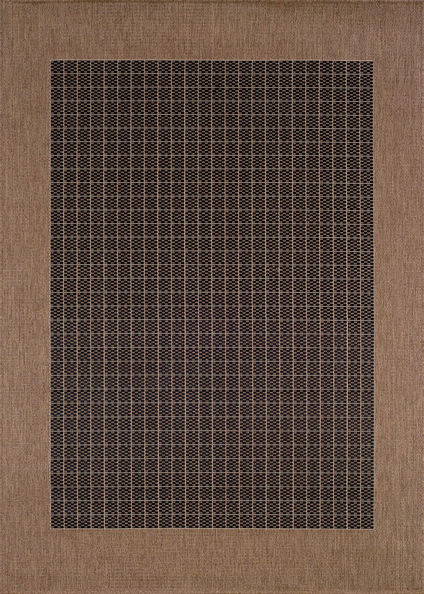 Couristan Recife Checkered Field 1005/2000 Black / Cocoa Rugs.