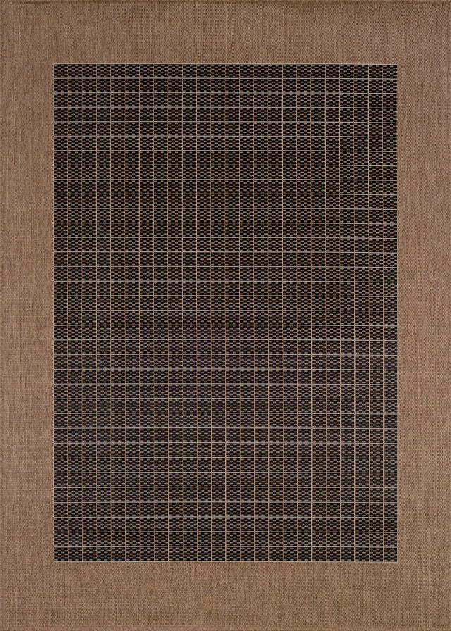 Couristan Recife Checkered Field 1005/2000 Black / Cocoa Rugs.