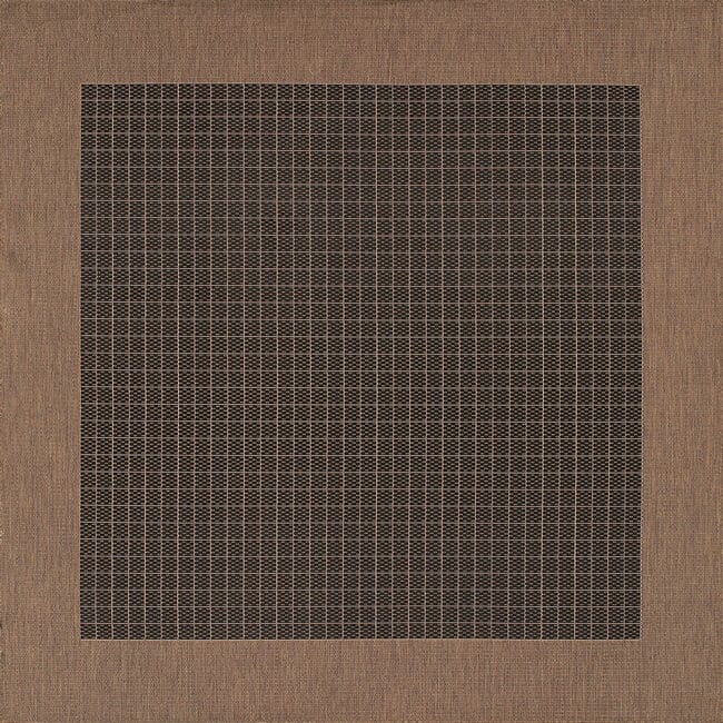 Couristan Recife Checkered Field 1005/2000 Black / Cocoa Rugs.