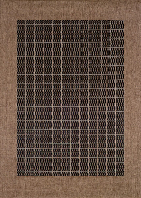 Couristan Recife Checkered Field 1005/2000 Black / Cocoa Rugs.