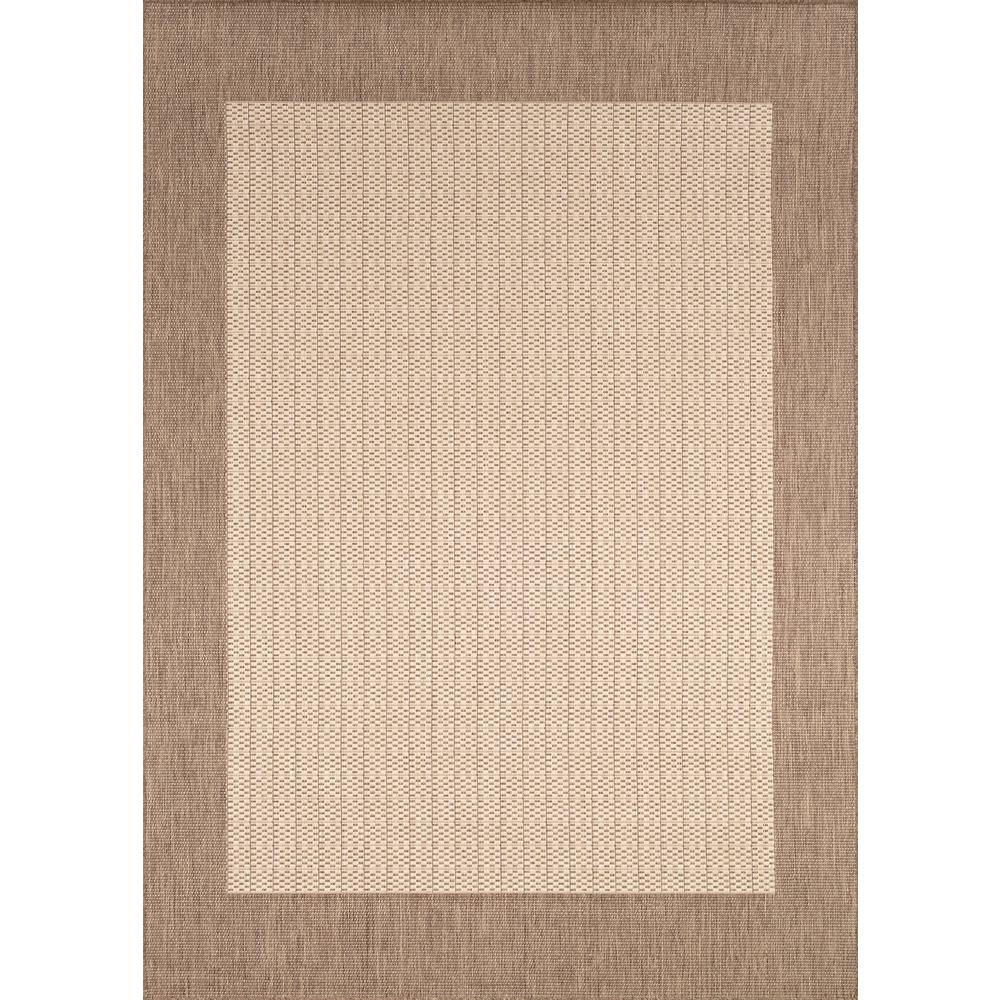 Couristan Recife Checkered Field 1005/3000 Natural / Cocoa Rugs.