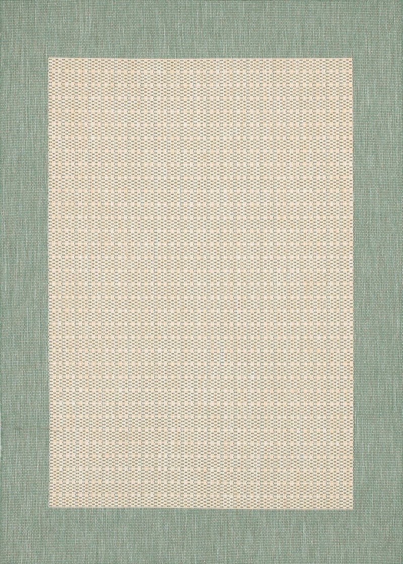 Couristan Recife Checkered Field 1005/5005 Natural / Green Rugs.