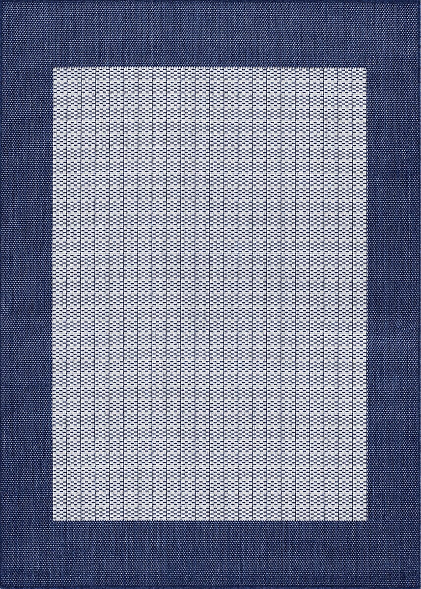 Couristan Recife Checkered Field 1005/6500 Ivory / Indigo Rugs.