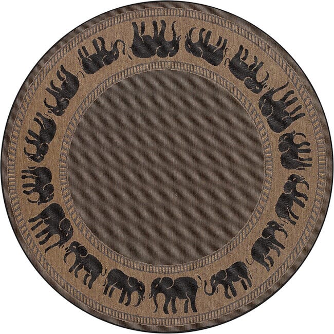 Couristan Recife Elephant 1588/1021 Cocoa / Black Rugs.
