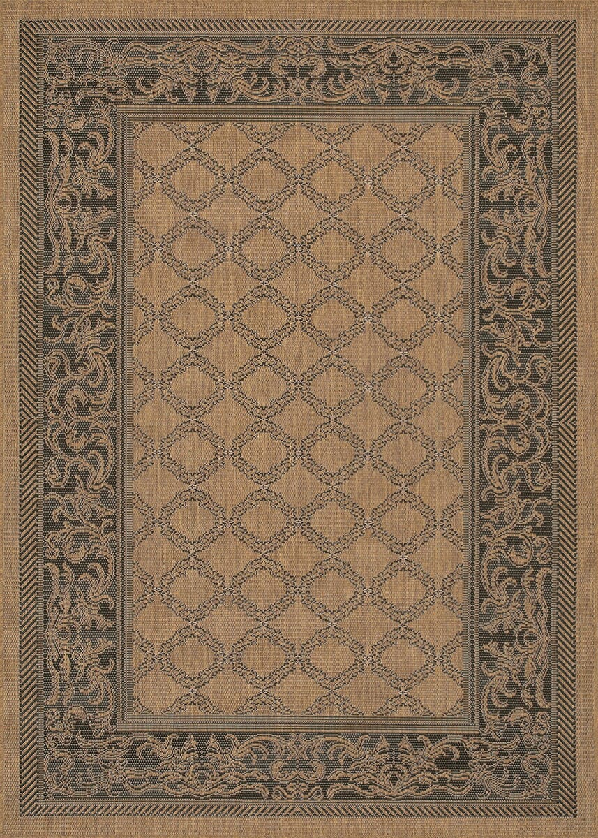Couristan Recife Garden Lattice 1016/2000 Cocoa / Black Rugs.