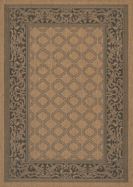 Couristan Recife Garden Lattice 1016/2000 Cocoa / Black Rugs.