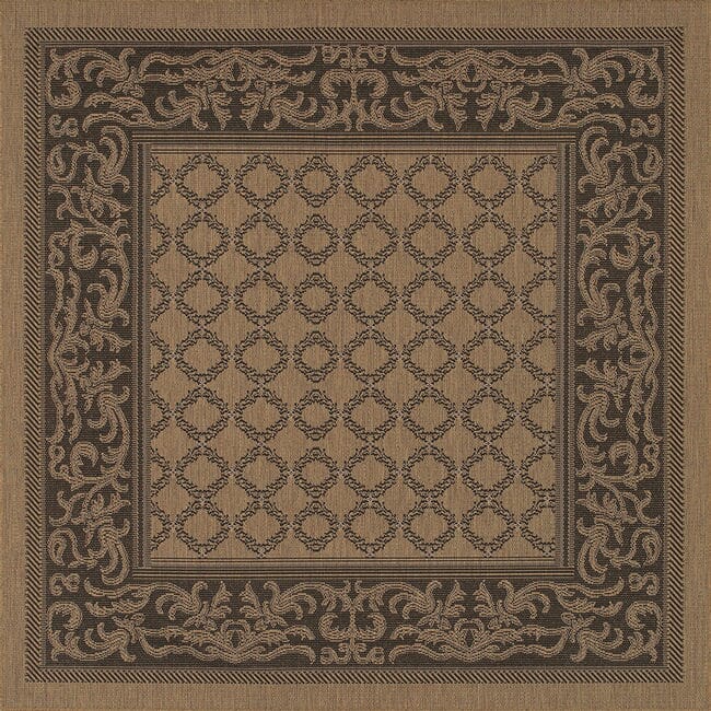 Couristan Recife Garden Lattice 1016/2000 Cocoa / Black Rugs.