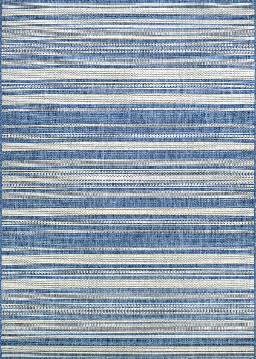 Couristan Recife Gazebo Stripe 5313/1212 Champ / Blue Rugs.