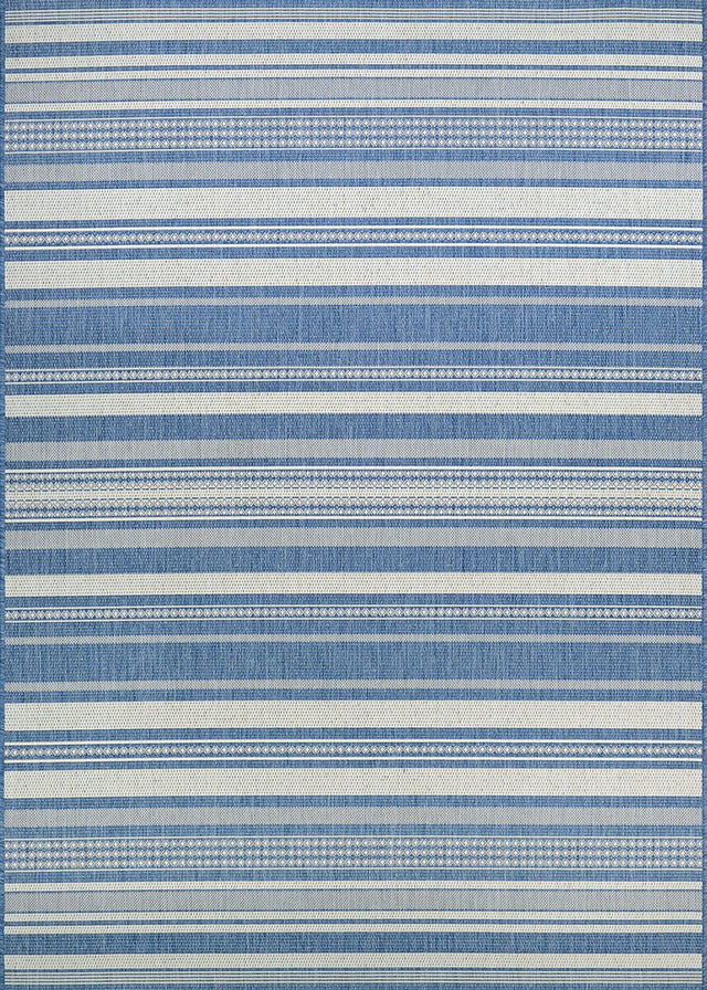 Couristan Recife Gazebo Stripe 5313/1212 Champ / Blue Rugs.