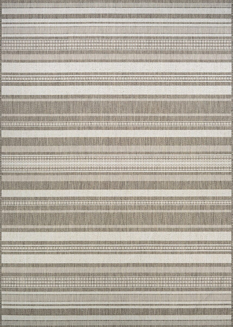 Couristan Recife Gazebo Stripe 5313/2312 Champ / Taupe Rugs.
