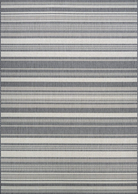 Couristan Recife Gazebo Stripe 5313/3312 Champ / Grey Rugs.