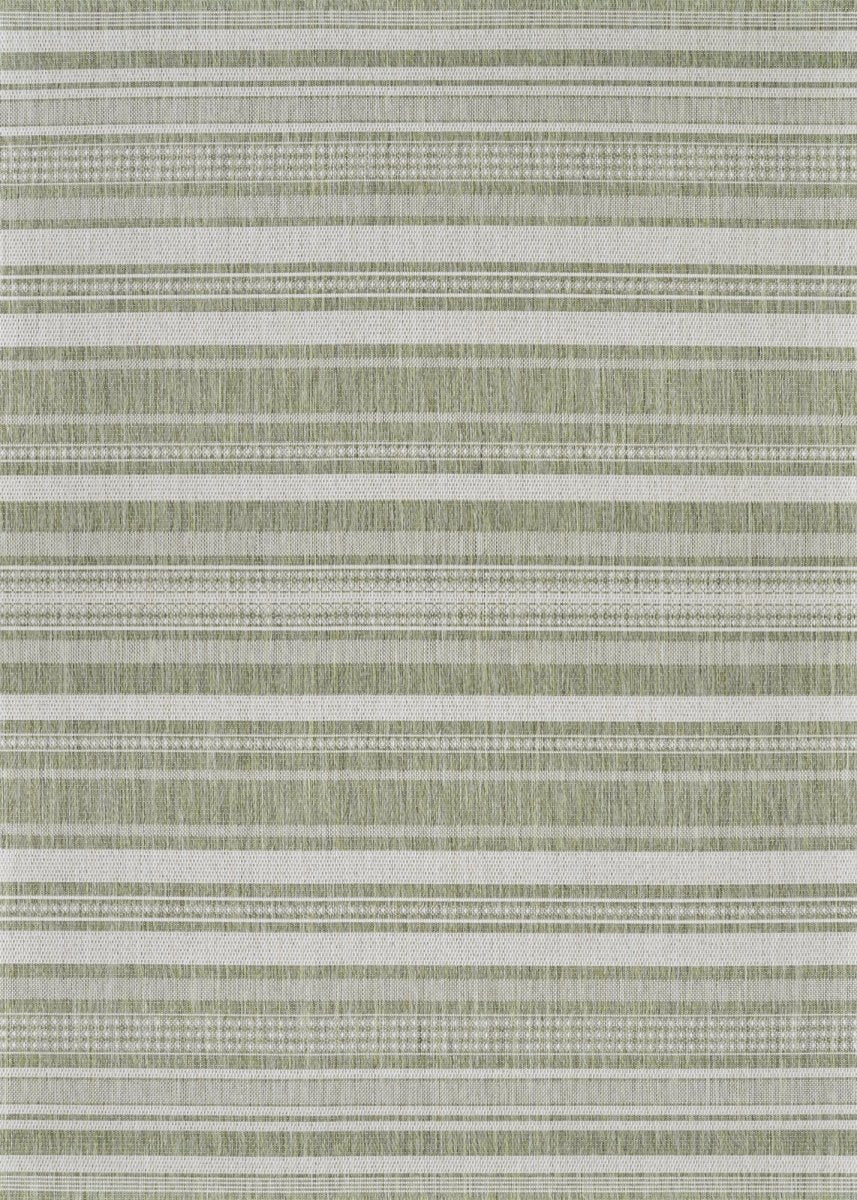 Couristan Recife Gazebo Stripe 5313/4412 Sage Leaf/Ivory Rug.