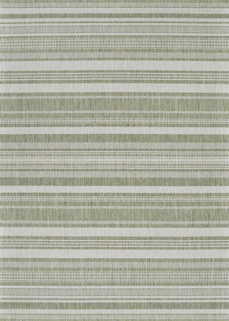 Couristan Recife Gazebo Stripe 5313/4412 Sage Leaf/Ivory Rug.