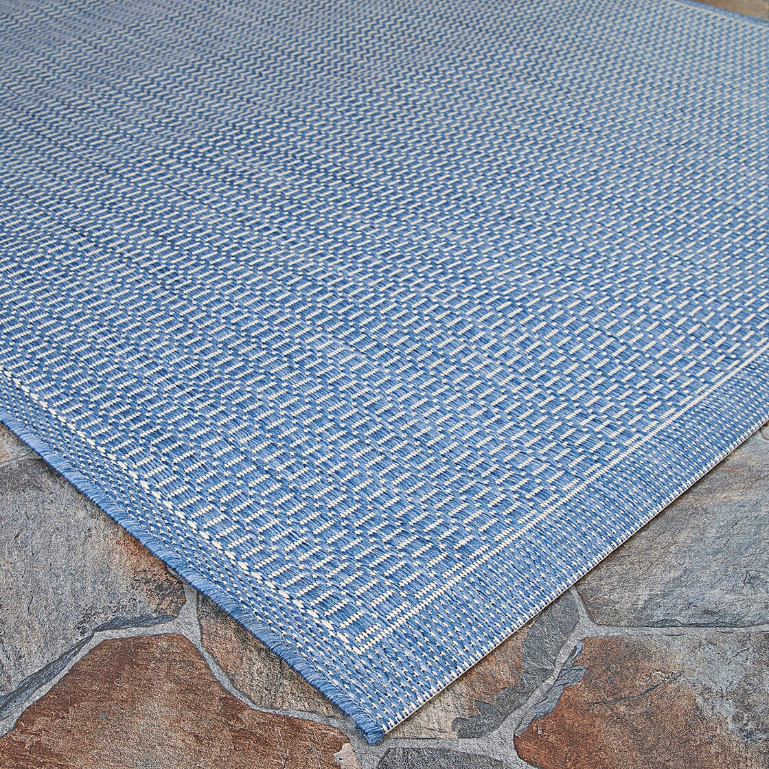 Couristan Recife Saddlestitch 1001/1212 Champagne / Blue Rugs.