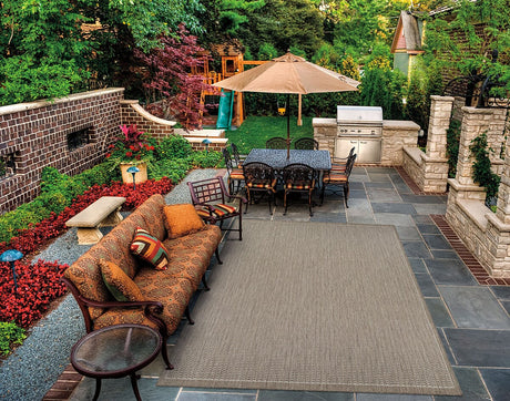 Couristan Recife Saddlestitch 1001/2312 Champagne / Taupe Rugs.