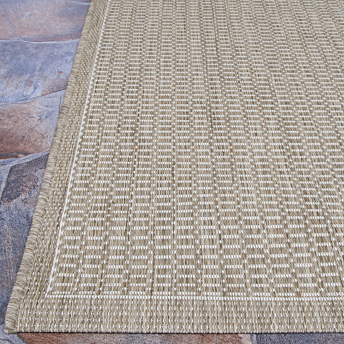Couristan Recife Saddlestitch 1001/2312 Champagne / Taupe Rugs.
