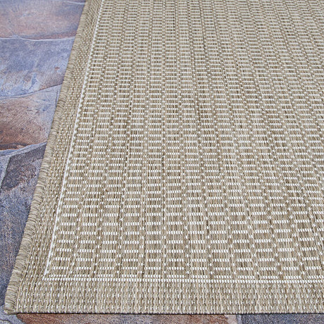 Couristan Recife Saddlestitch 1001/2312 Champagne / Taupe Rugs.