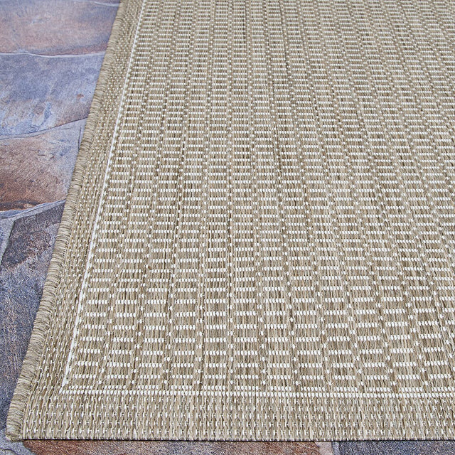 Couristan Recife Saddlestitch 1001/2312 Champagne / Taupe Rugs.