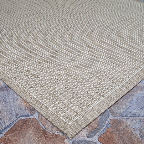 Couristan Recife Saddlestitch 1001/2312 Champagne / Taupe Rugs.