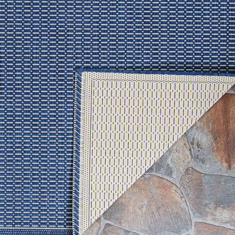 Couristan Recife Saddlestitch 1001/6500 Ivory / Indigo Rugs.