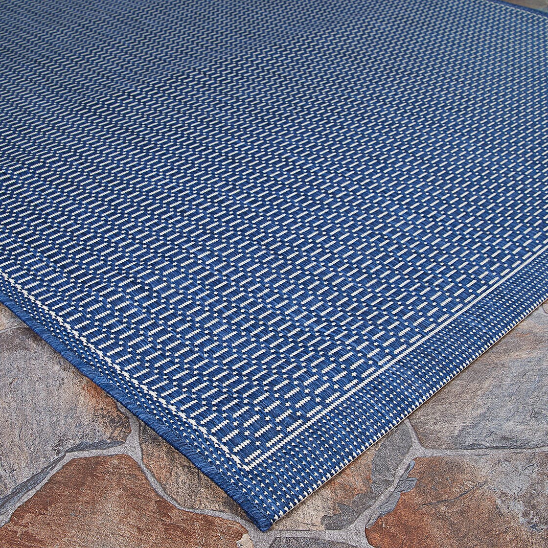 Couristan Recife Saddlestitch 1001/6500 Ivory / Indigo Rugs.