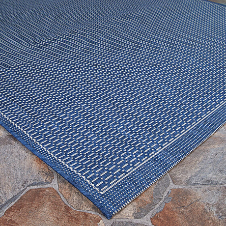 Couristan Recife Saddlestitch 1001/6500 Ivory / Indigo Rugs.