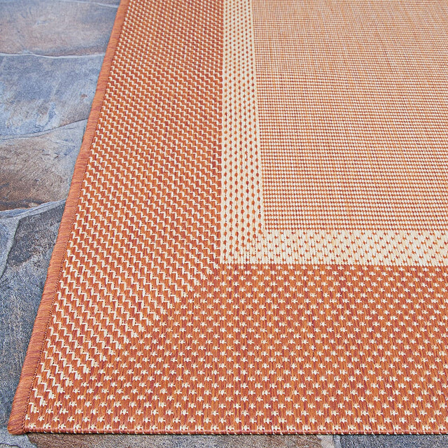 Couristan Recife Stria Texture 5526/1112 Natural / Terra Cotta Rugs.