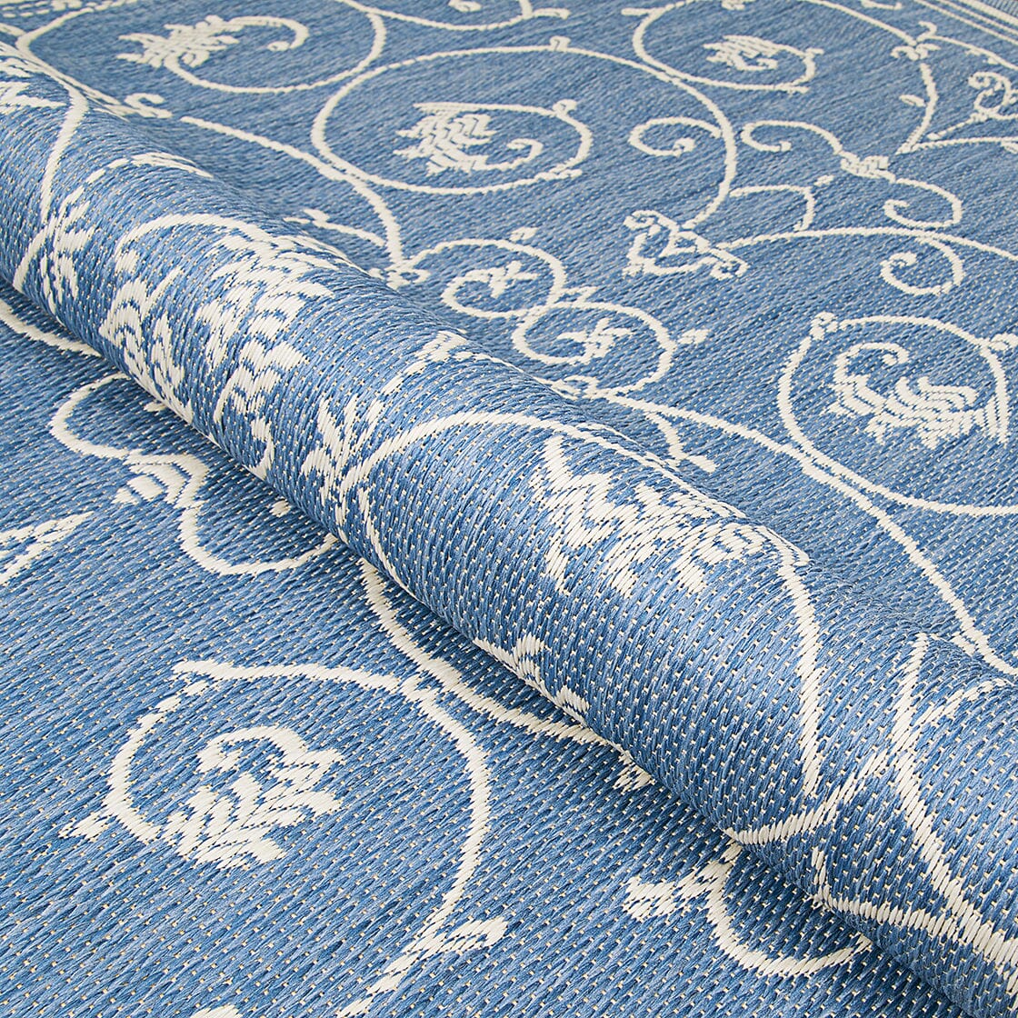 Couristan Recife Veranda 1583/1212 Champagne / Blue Rugs.