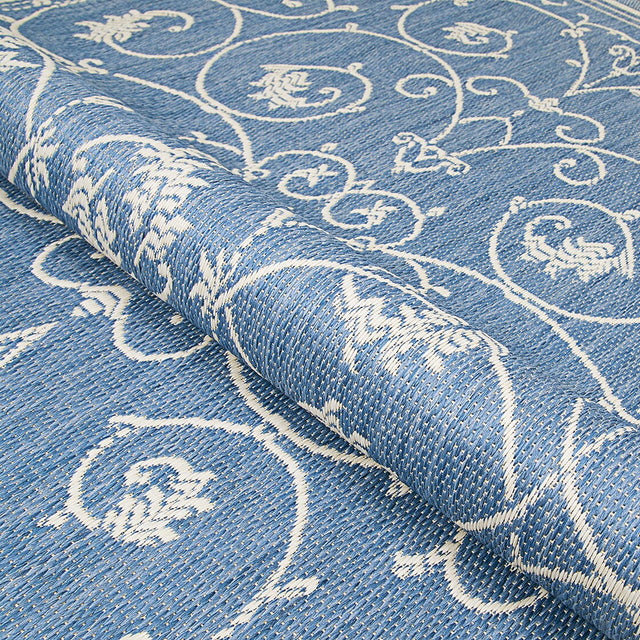 Couristan Recife Veranda 1583/1212 Champagne / Blue Rugs.