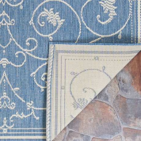 Couristan Recife Veranda 1583/1212 Champagne / Blue Rugs.