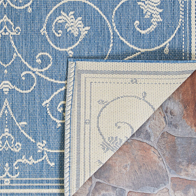 Couristan Recife Veranda 1583/1212 Champagne / Blue Rugs.