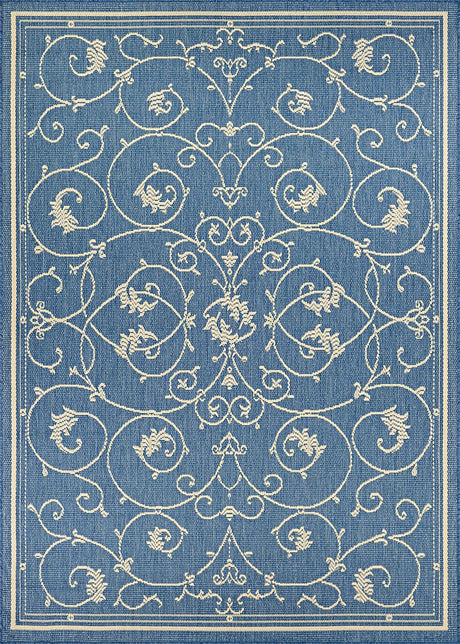 Couristan Recife Veranda 1583/1212 Champagne / Blue Rugs.